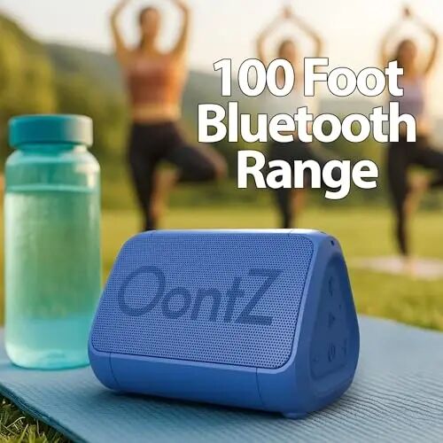 OontZ Angle Solo Compact Bluetooth Speaker, 14-Hour Playtime, Blue | Compact 5W Bluetooth speaker with clear sound, 100-ft range, IPX5, mic, AUX Input and USB-C Charging Cable. - 3