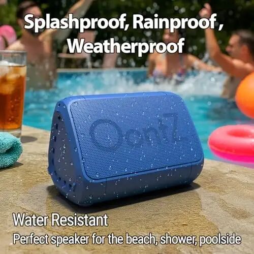OontZ Angle Solo Compact Bluetooth Speaker, 14-Hour Playtime, Blue | Compact 5W Bluetooth speaker with clear sound, 100-ft range, IPX5, mic, AUX Input and USB-C Charging Cable. - 5