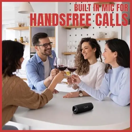 OontZ Cylinder Bluetooth Speaker, Portable Wireless Bluetooth 5.0 Speaker, 14 Watts, up to 100 ft Bluetooth Range, IPX7 Waterproof Loud Portable Bluetooth Speaker - 4