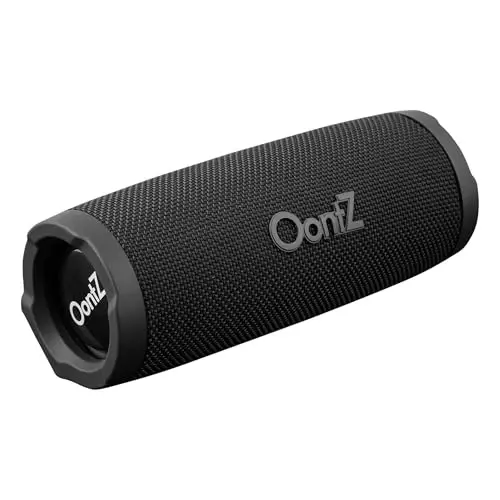 OontZ Cylinder Portable Bluetooth Speaker 5.0 - IPX7 Waterproof, 14W Enhanced Sound, 20-Hr Battery, 100ft Wireless Range, Deep Bass and Clear Audio, Durable Shower Speaker for Pool or Beach (Black) - 1