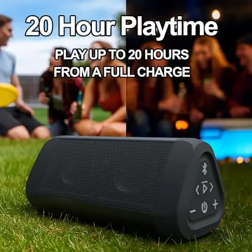 OontZ Ultra Bluetooth Speaker 5.4 | IPX7 Waterproof, 14W Enhanced Sound, 20-Hr Battery, 100ft Range, Deep Bass & Clear Audio, Durable Speaker for Pool, Beach, and Shower (Black) - CAMBRIDGE SOUNDWORKS (1)