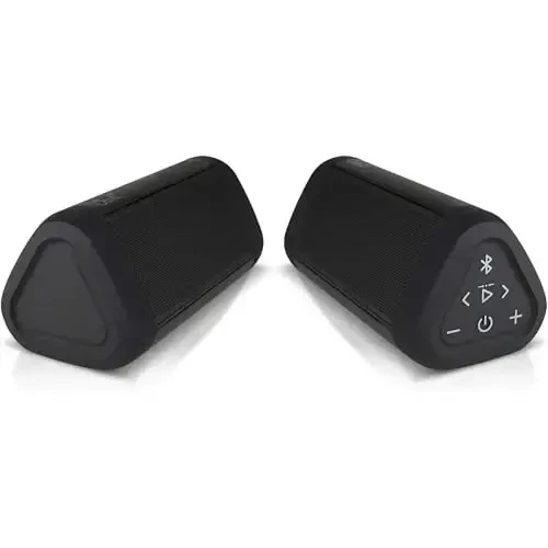 OontZ Ultra Dual Portable Bluetooth Speaker 5.0 2-Pack – IPX7 Waterproof, 14W Enhanced Sound, 20-Hr Battery, 100ft Range, Deep Bass & Clear Audio, Durable for Shower, Pool, or Beach (Black) - 1