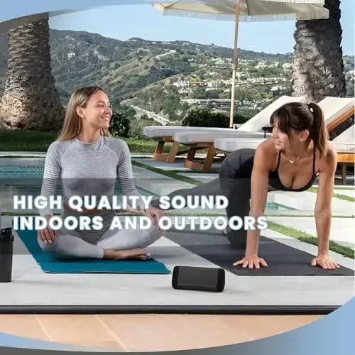 OontZ Ultra Dual Portable Bluetooth Speaker 5.0 2-Pack – IPX7 Waterproof, 14W Enhanced Sound, 20-Hr Battery, 100ft Range, Deep Bass & Clear Audio, Durable for Shower, Pool, or Beach (Black) - 5