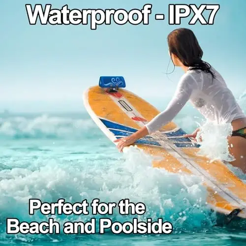 OontZ Ultra Portable Bluetooth Speaker 5.0 - IPX7 Waterproof, 14W Enhanced Sound, 20-Hr Battery, 100ft Range, Deep Bass and Clear Audio, Durable Shower Speaker for Pool or Beach (SUP Edition, Blue) - CAMBRIDGE SOUNDWORKS (1)