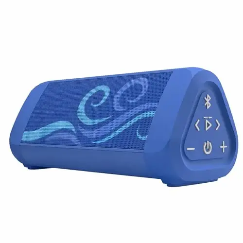OontZ Ultra Portable Bluetooth Speaker 5.0 - IPX7 Waterproof, 14W Enhanced Sound, 20-Hr Battery, 100ft Range, Deep Bass and Clear Audio, Durable Shower Speaker for Pool or Beach (SUP Edition, Blue) - CAMBRIDGE SOUNDWORKS