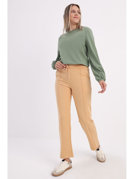 Open Beige Pocket Joggers-Beige 