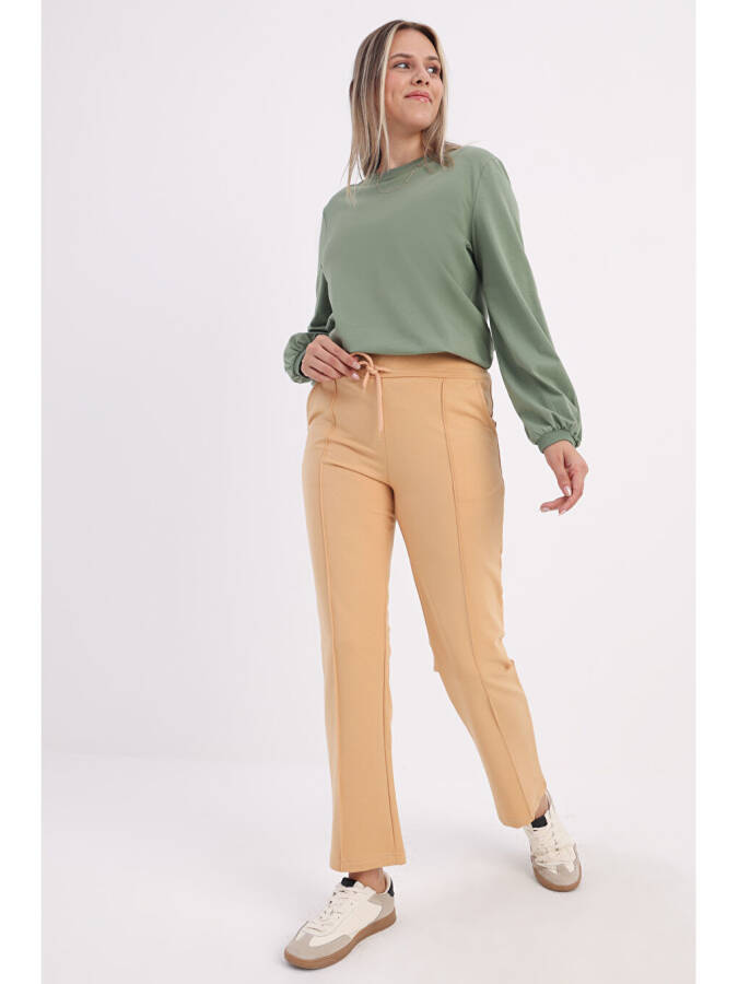 Open Beige Pocket Joggers-Beige - 1