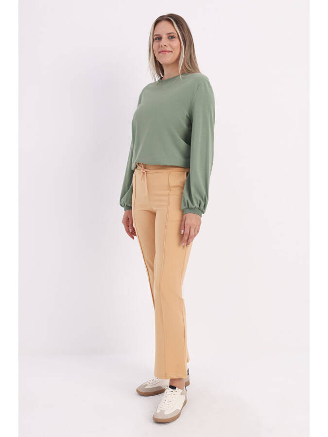 Open Beige Pocket Joggers-Beige - 3