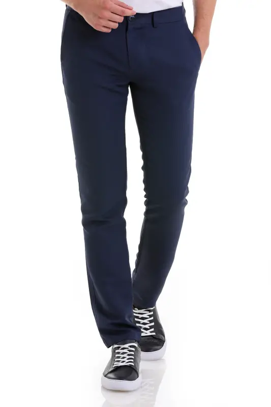 Open Navy Slim Fit Patterned Side Pocket Canvas P - 2