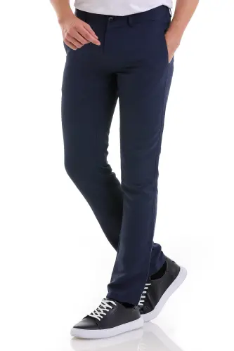 Open Navy Slim Fit Patterned Side Pocket Canvas P - 6