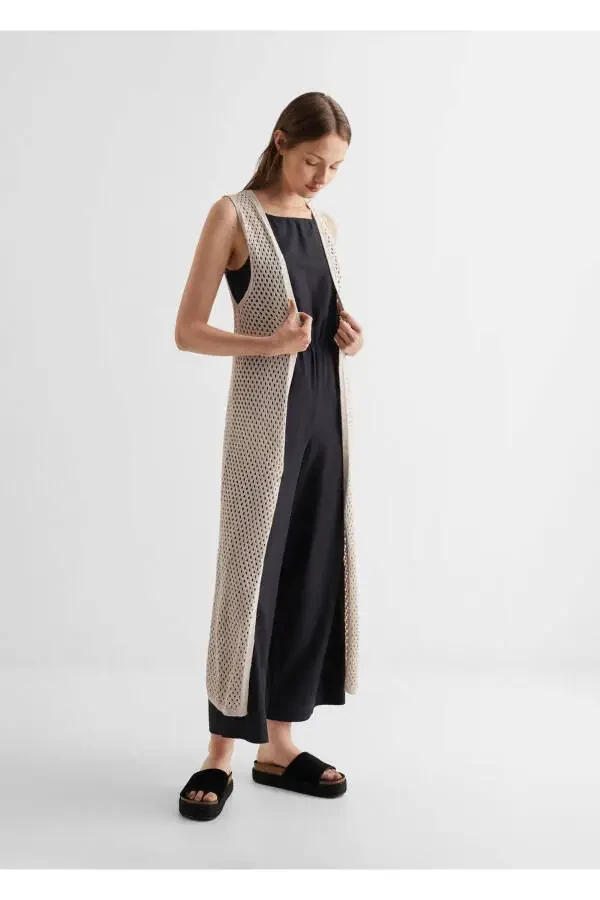 Openwork Cotton Vest - 2