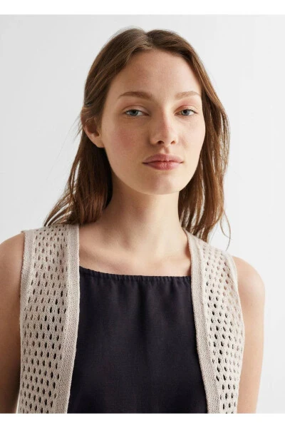 Openwork Cotton Vest - 5