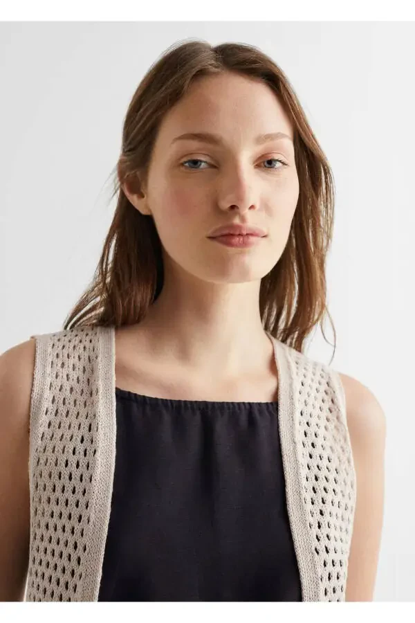 Openwork Cotton Vest - 5