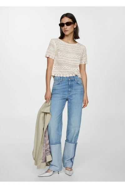 Openwork detailed knitted sweater - MANGO (1)