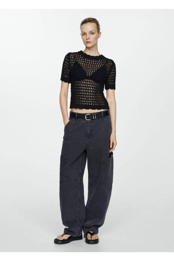 Openwork Detailed Knitted Sweater - 2