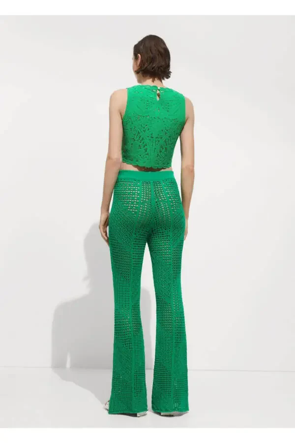 Openwork Knit Pants - 4