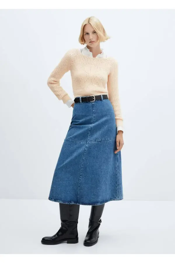 Openwork knitted boat neck sweater - 2