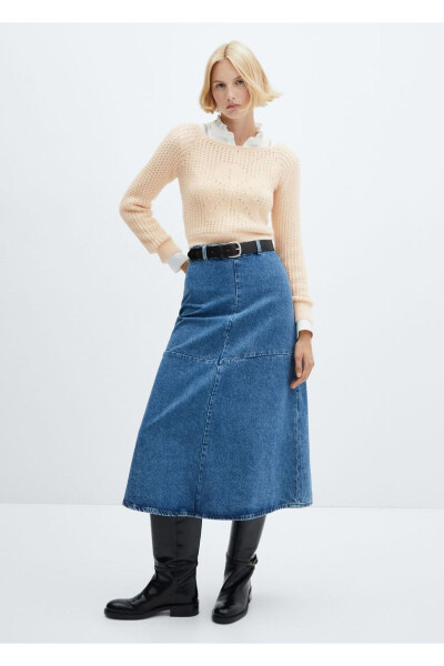 Openwork knitted boat neck sweater - MANGO WOMAN (1)
