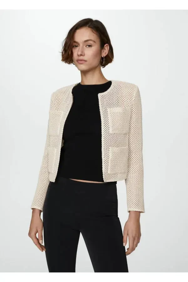 Openwork knitted cardigan - 1
