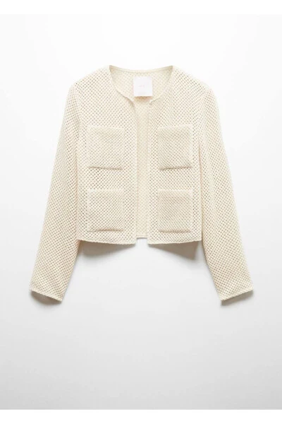 Openwork knitted cardigan - 3