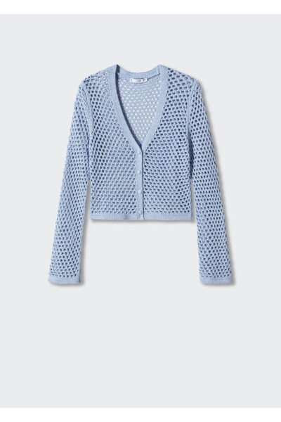 Openwork Knitted Cardigan - 3