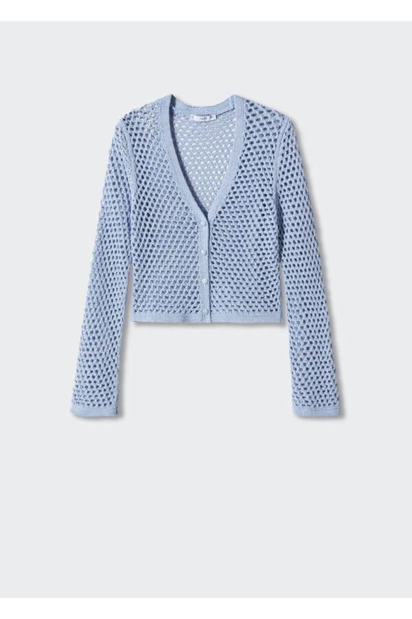 Openwork Knitted Cardigan - 3