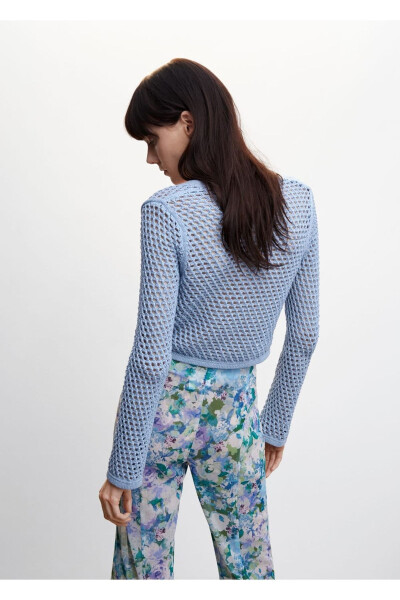 Openwork Knitted Cardigan - 4