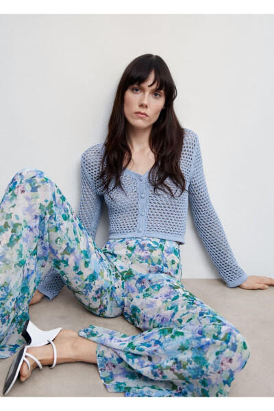 Openwork Knitted Cardigan - 5