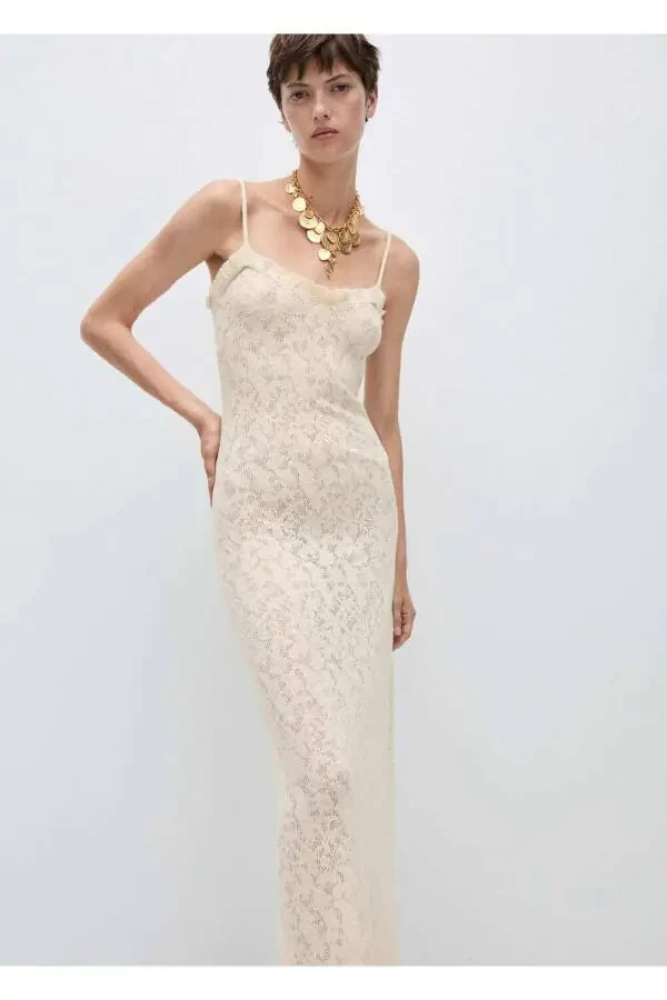 Openwork knitted dress - 1