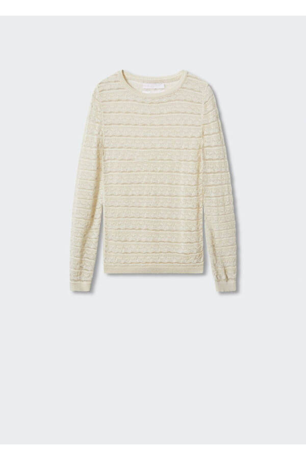 Openwork Knitted Sweater - 3