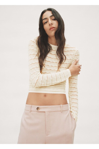 Openwork Knitted Sweater - 7