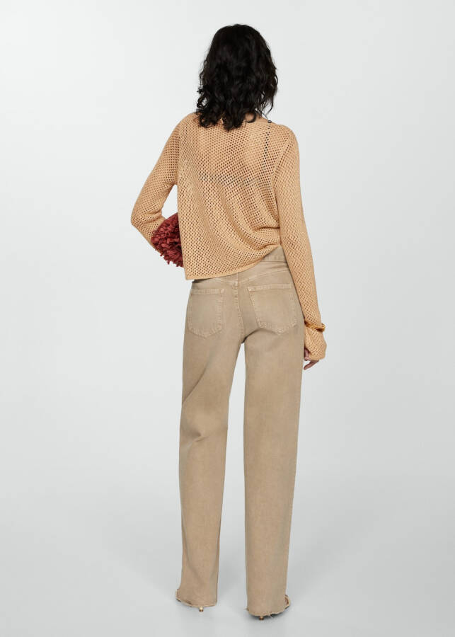 Openwork lurex sweater, golden yellow. - 8