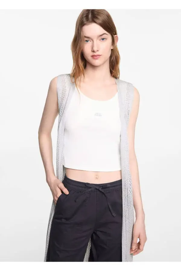 Openwork Lurex Vest - 1