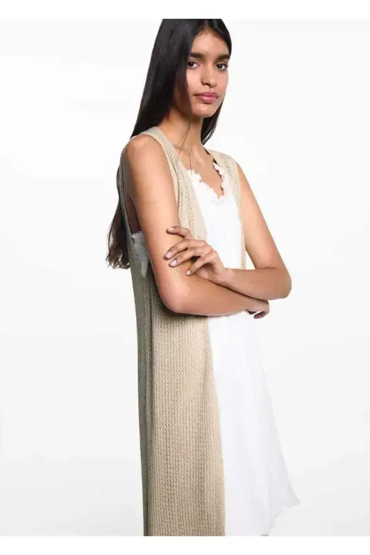 Openwork lurex vest - Golden Yellow - 1