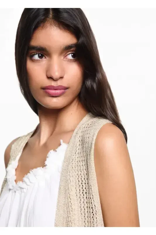 Openwork lurex vest - Golden Yellow - 6