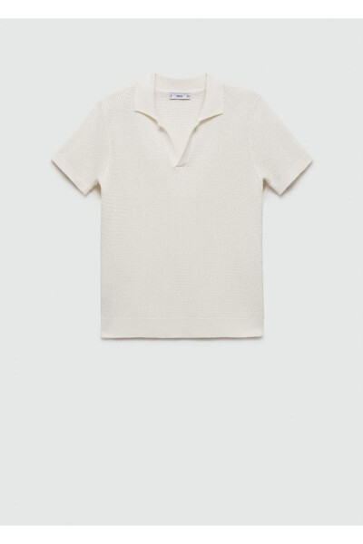 Openwork paxta triko polo koʻylak - 3