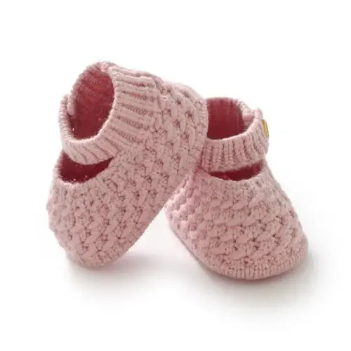 Opewod Baby Booties Hand Knit Boots Slippers Soft Warm First Walkers Socks Shoes for Newborn Infan Boys Girls - 1