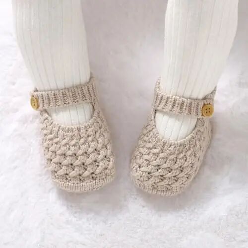 Opewod Baby Booties Hand Knit Boots Slippers Soft Warm First Walkers Socks Shoes for Newborn Infan Boys Girls - Opewod (1)