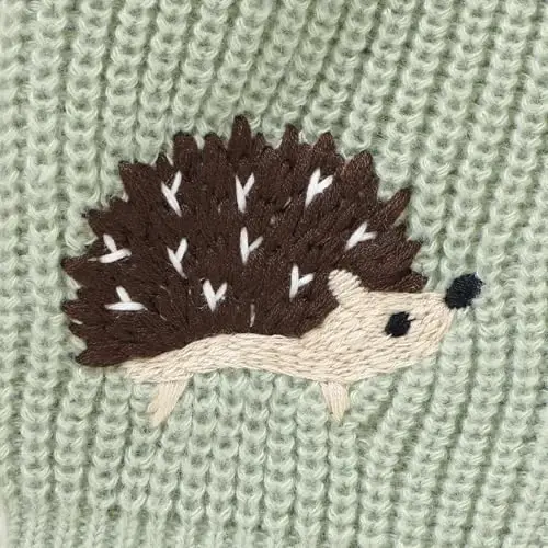 Opewod Baby Toddler Boy Girl Cardigan Knit Sweater | Soft and Elastic Long Sleeved Jumpers Coats Warm Fall Winter Clothes with Cute Hedgehog - 5