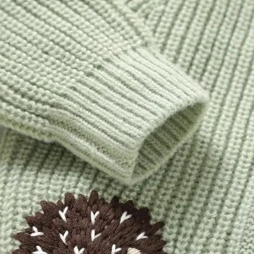 Opewod Baby Toddler Boy Girl Cardigan Knit Sweater | Soft and Elastic Long Sleeved Jumpers Coats Warm Fall Winter Clothes with Cute Hedgehog - 6