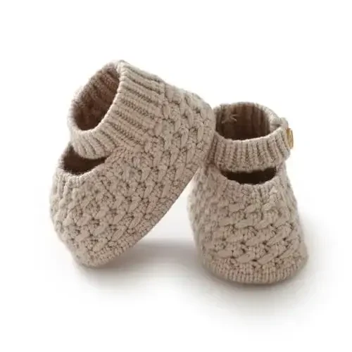 Opewod Baby Booties Hand Knit Boots Slippers Soft Warm First Walkers Socks Shoes for Newborn Infan Boys Girls - 1
