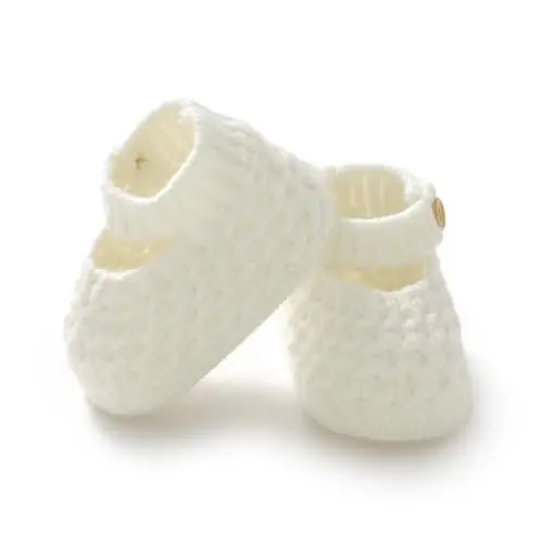 Opewod Baby Booties Hand Knit Boots Slippers Soft Warm First Walkers Socks Shoes for Newborn Infan Boys Girls - 1