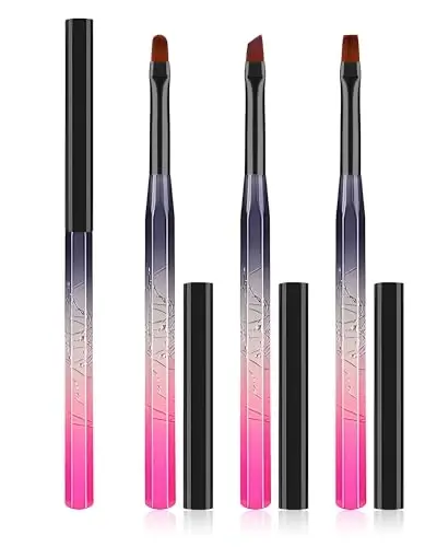 AMilHiTon for OPI Nail Polish Remover Brush, 3PCS Nail Art Clean Up Brushes, Round/Angled/flat Acetone Resistant Gel Nails Art Designs and Tidying Up Polish Mishaps on Cuticles - 1