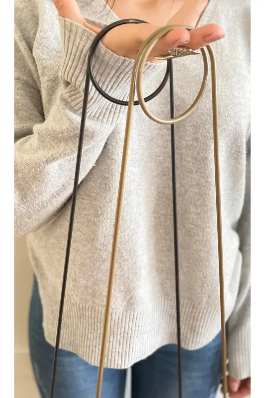 Опора для растений / Черная металлическая крючковая модель 65 см / 1 шт. / Лестница для вьющихся растений - 3