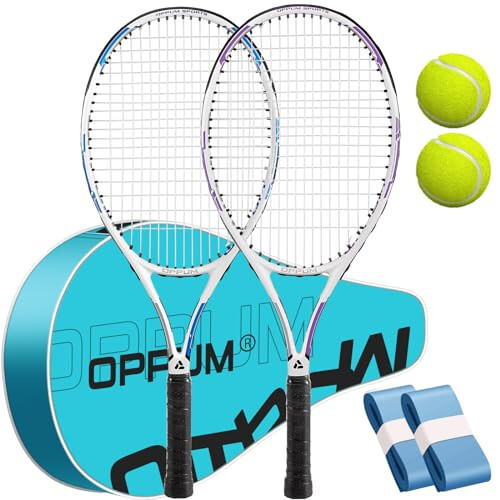 OPPUM 27” Profesyonel Tenis Raketi (2'li Paket), Hafif, Dayanıklı Teller, Başlangıç/Orta Seviye Oyuncular İçin Ideal - 1