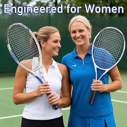 OPPUM PRO-500 Adult Tennis Rackets, 2-Pack Pre-Strung Racquets for Beginners & Intermediate with Carry Bag & 2 Balls, 105 Sq Inch Oversized Head for Women & Men, Arm Friendly Vibration Control - 5