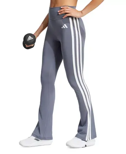 Optime Essentials 3 Stripes Flared Leggings - Onix/white - 3