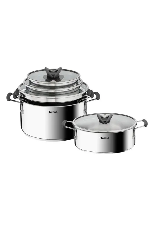Optispace 8 Parça Çelik Tencere Seti - 142344 - TEFAL
