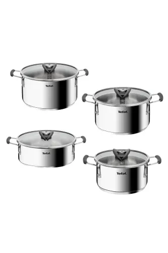 Optispace 8 Parça Çelik Tencere Seti - 142344 - TEFAL (1)