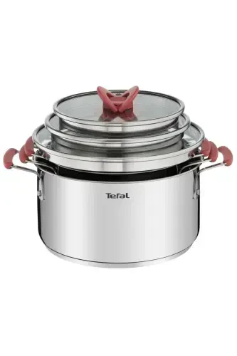 Optispace İndüksiyon Tabanlı 6 Parça Çelik Tencere Seti-Gri - 1